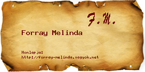 Forray Melinda névjegykártya